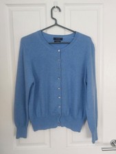 M&S Autograph 100% Cashmere Cornflower Blue Cardigan Size 16