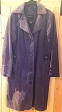Vintage Purple, Beth Terrell, Washable Suede Trench-style Coat, LGE ?14/16?