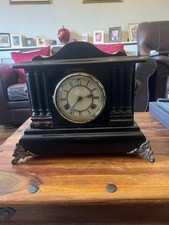 Antique American Waterbury Chiming Mantle Clock In Full Working Order
