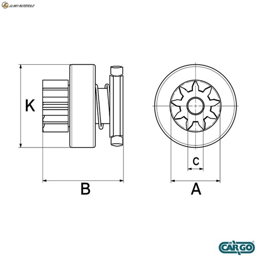 Freewheel gearbox starter - starter, f