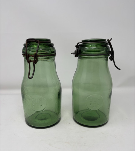Vintage french storage jar - storage,