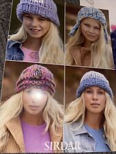 Sirdar 4 hats -  7 Year Child  - Adult  ; Bigga Wool KNITTING  PATTERN No 8567