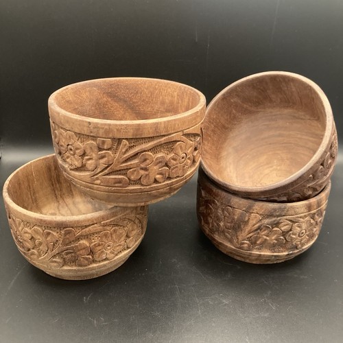 Vintage carved wooden bowls - vintage,
