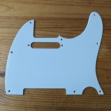 Used 2020s Tele Telecaster Style Pickguard 8 Hole White With Film 1 Ply #23
