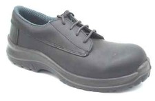 UPOWER LADIES SIZE 4 BLACK LEATHER LACE UP SAFETY TOE CAPPED WORK WORKING SHOES