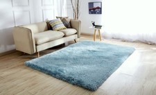 Duck Egg Shaggy Rugs Non Shed