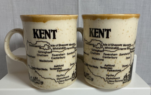 Vintage pair kent map - pair,