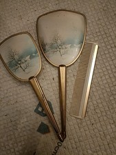 Vanity Mirror Brush Set Vintage