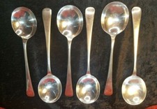 Soup cereal spoons six - soup, vintage