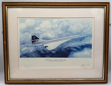 Limited Edition 1894 Print of Concorde Queen of the Skies Signed Artist & Pilot