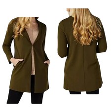 QVC Nina Leonard Novelty Ladies Jacket Jersey dark olive Size MEDIUM 
