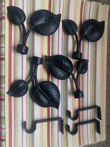 Pairs black metal leaf - black,