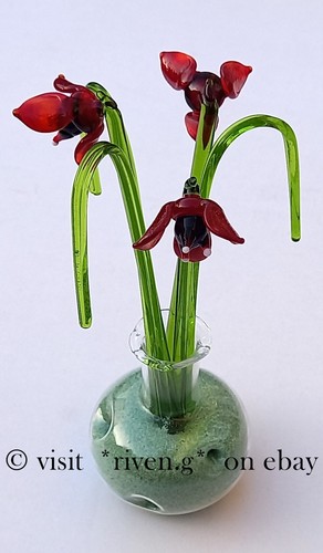 Fuschia flowers glass gift - fuschia,