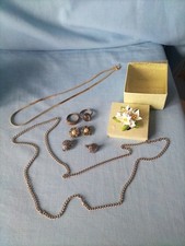 Vintage Jewellery Bundle Mixed. Broach, Rings, Clip on Earrings, Necklaces. 