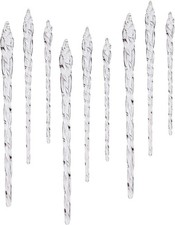 Sea Team Clear Glass Icicles Drops Ornaments for Christmas Tree 36pcs 