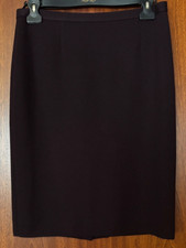 LUISA SPAGNOLI-PURE WOOL -MAUVE/BURGUNDY -PULL ON STYLE -SKIRT -SIZE: ITALIAN 46