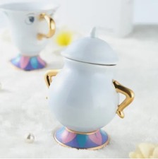 Beauty And The Beast Tea Set Gift Teapot Mrs Potts Pot Chip Cup Mug Sugar Pot，