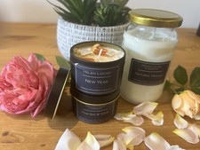 Handmade Pure Soy Wax Candle Bundle 1 x Jam Jar & 2 x Small Black Tins