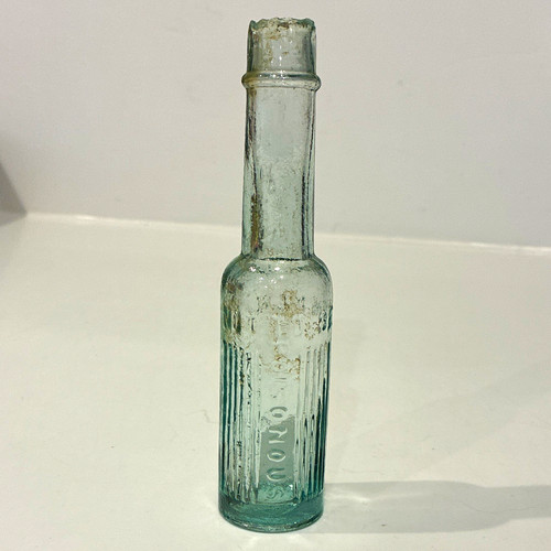 Old aqua glass - old, tall