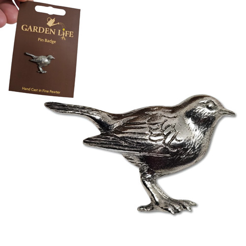 Robin pewter pin badge bird - badge,