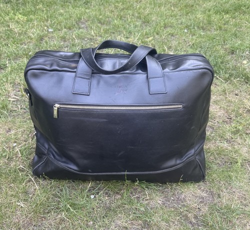 Vintage black leather weekend - black,