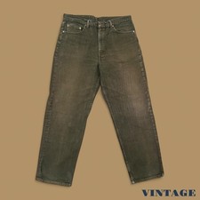 Vintage Levis 555 USA Made Relaxed Straight Leg Jeans Khaki Green W36 L30