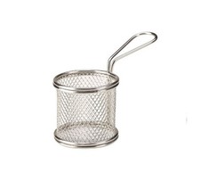 Serving Fry Stainless Steel Round Basket 9.3 X 9cm Pre Owned Good Condition