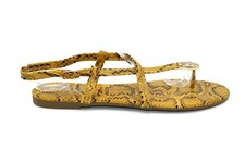 WOMENS LADIES FLAT SANDALS SUMMER SNAKESKIN SLINGBACK BUCKLE TOE POST SHOES