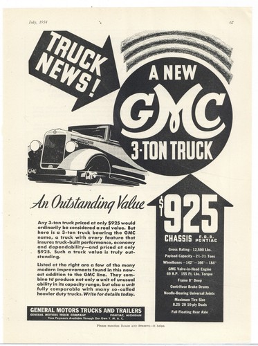1934 gmc trucks new 3 - ad:,