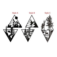Metal Mountain Forest Scene