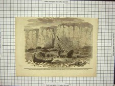 Original Old Antique Print