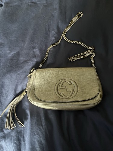 Gucci gold leather - leather, chain