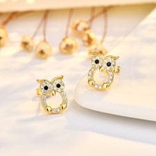 Sterling Silver Cute Owl CZ