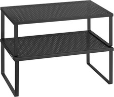 SONGMICS Spice Racks, Set of 2 Cupboard Organisers, Kitchen Storage, Stackable,