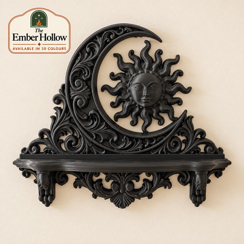 Celestial sun moon wall shelf - sun,
