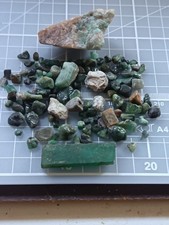 Emeralds Unpolished Including a Nice Slice From Columbia