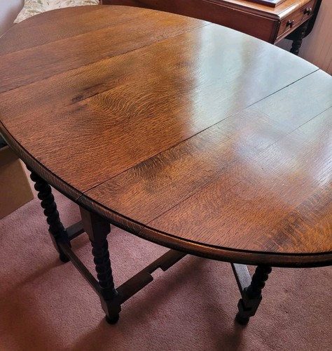 Antique oak barley twist drop - barley,