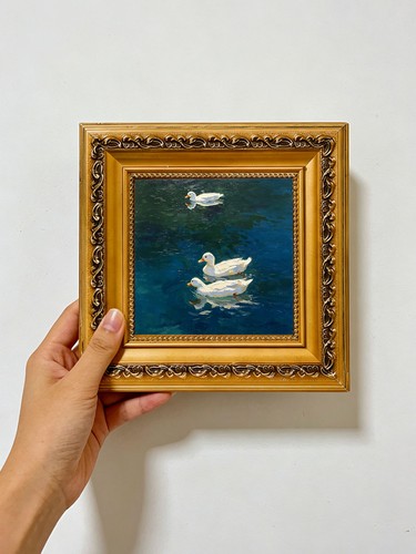 Vintage three white ducks - vintage,
