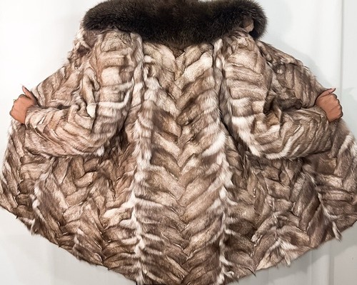 Real fur blue arctic fox - blue, grey