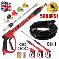 Hot 5000PSI High Pressure Washer Spray Gun & Washing Hose Kit For Car Jet Lance