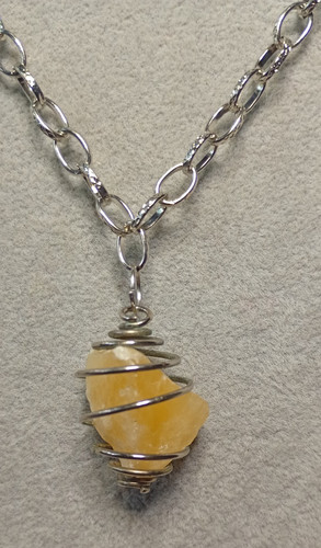 Wire wrapped cream agate - wrapped,