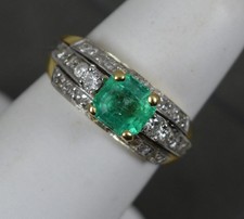 Quality Colombian Emerald and Diamond 18ct Gold Cluster Ring