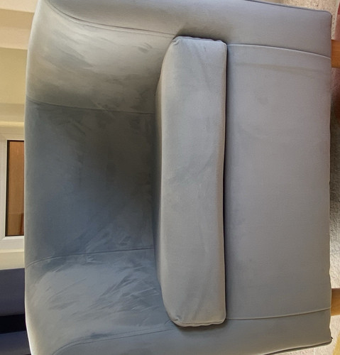 Blue velveteen upholstered - blue,
