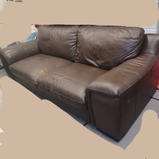 3 seater brown leather sofa
