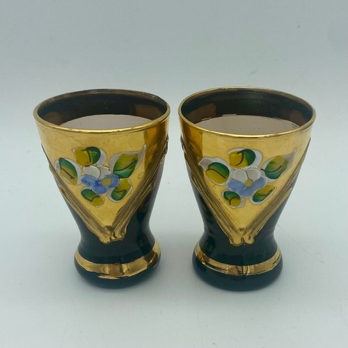 Vintage bohemian glass emerald - vintage,