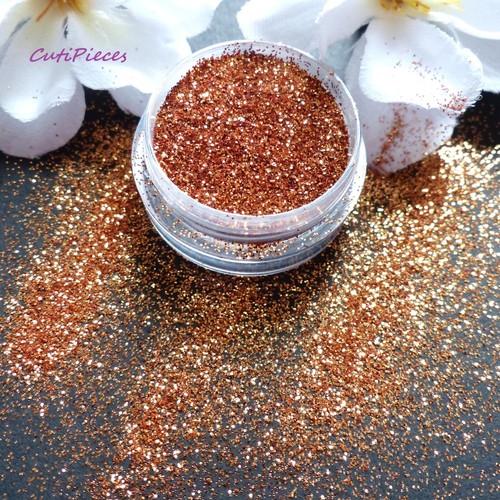 Nail art glitter copper - nail, rose