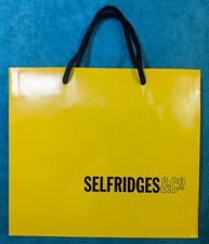 Selfridges Shopping Paper Gift Bag Tote Yellow Medium W25xH22xD10.5cm