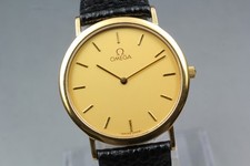 [Near MINT] Vintage Omega DeVille 1378 8J Gold Dial Men's Quartz Watch JAPAN
