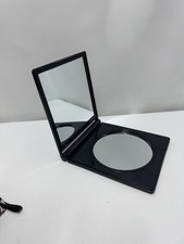 Black Compact Mirror – Double-Sided Folding Travel Mirror with Magnification