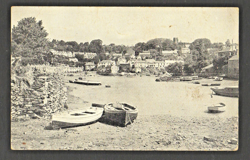 Old postcard cliffside hotel - old, postcard: